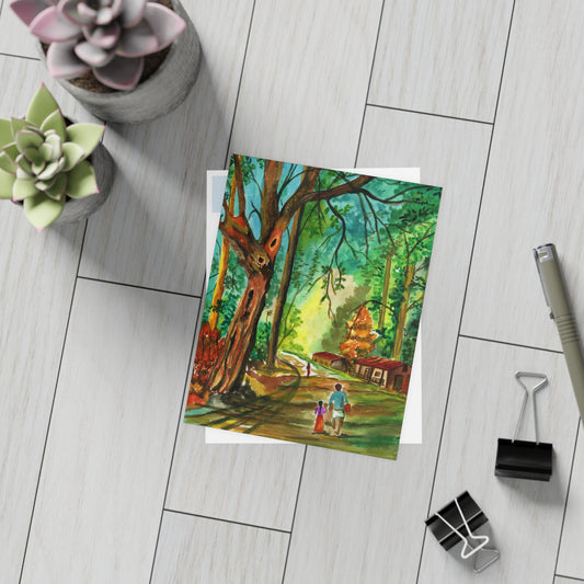 Memories of Malgudi Watercolor Print Postcard