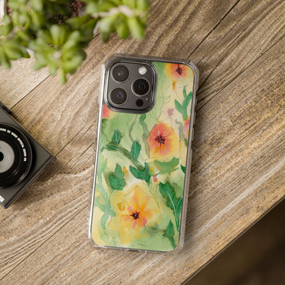 MagSafe® Sunset Flowers Clear Impact Cases (iPhone 16 & others)