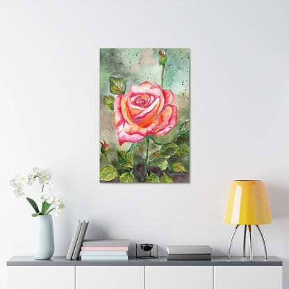 Watercolor Rose Canvas Gallery Wraps