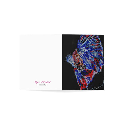 Red White & Blue Beta Fish All Occasion Greeting Cards