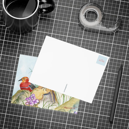 Two Tiny Tweets Watercolor Print Postcard