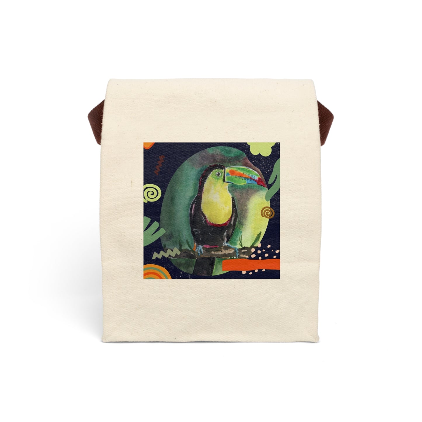 Talking Toucan Canvas Lunch Bag With Strap