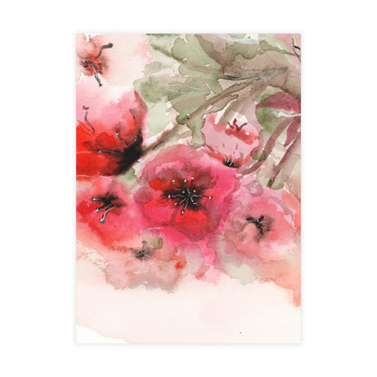 Evening Flowers Holiday Watercolor Print Postcard