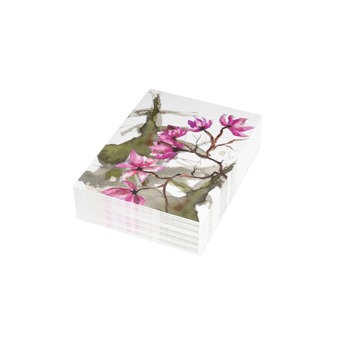 Christmas Blossom Watercolor Postcard