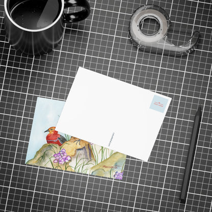 Two Tiny Tweets Watercolor Print Postcard