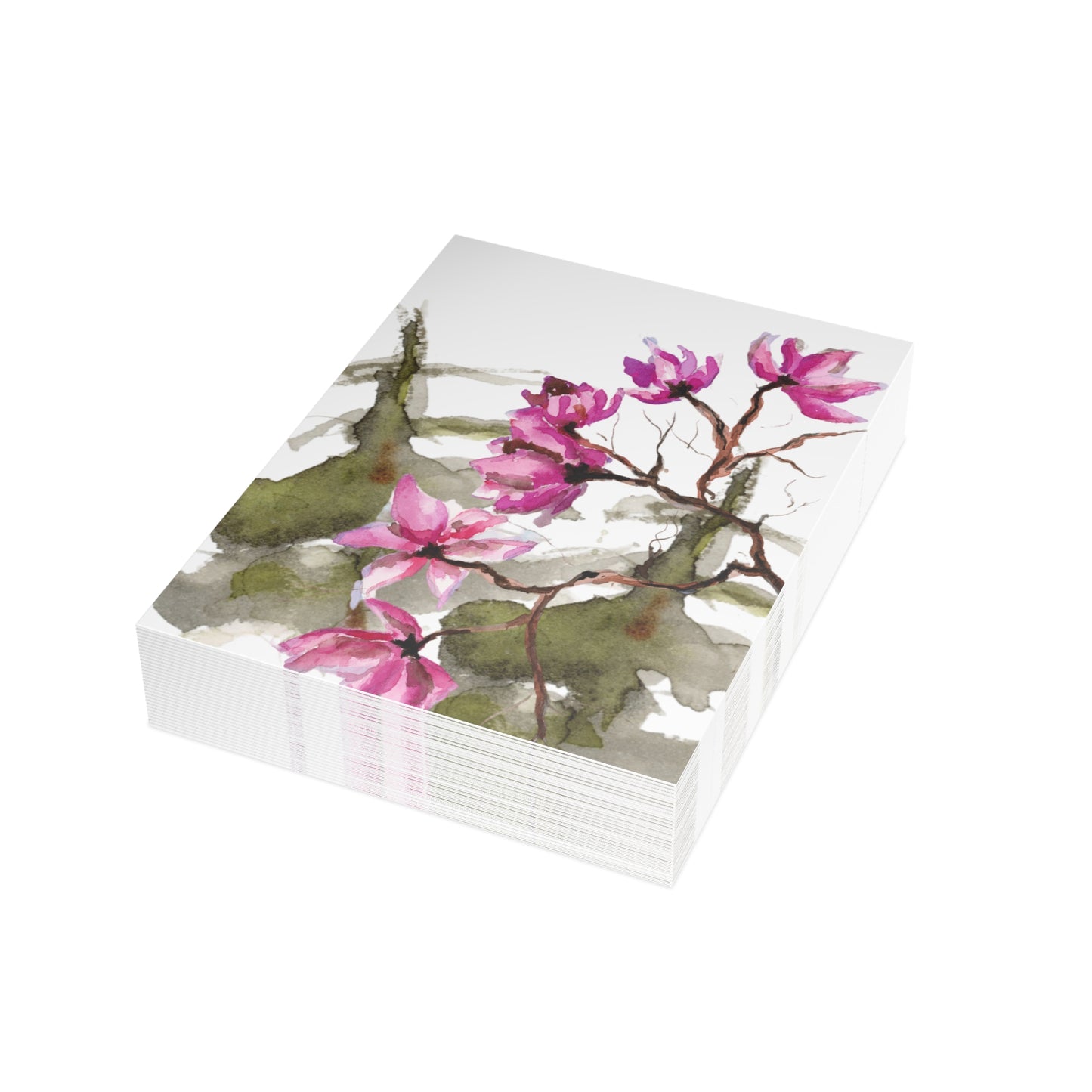 Christmas Blossom Watercolor Postcard