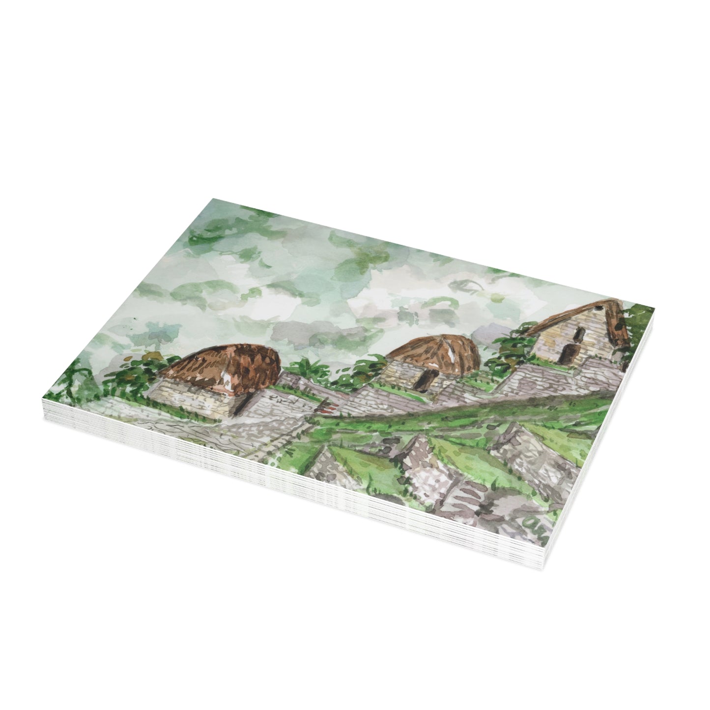 Machu Picchu Watercolor Postcard