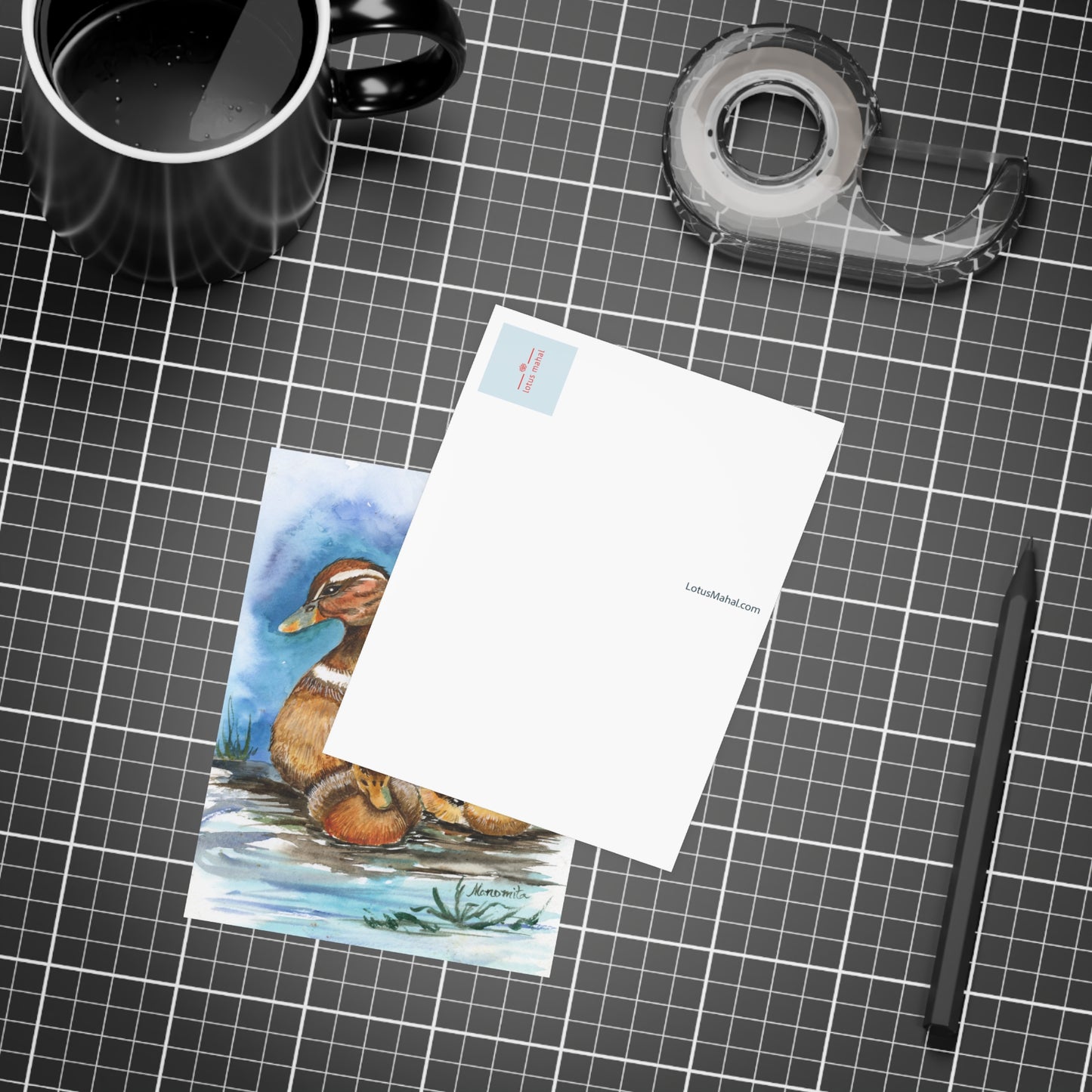 My Beautiful Duckling Watercolor Postcard