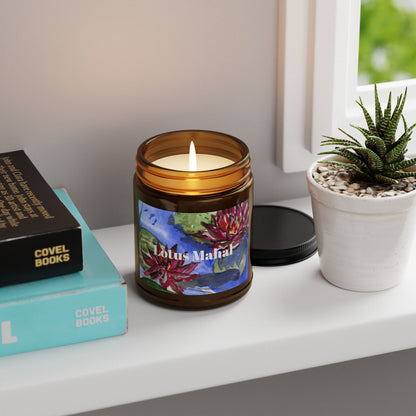 Lotus Mahal Soy Candle in Amber Jar