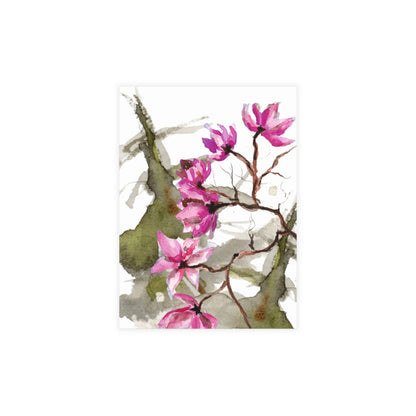 Christmas Blossom Watercolor Postcard