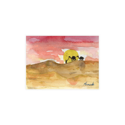 Saharan Sunset Watercolor Print Postcard