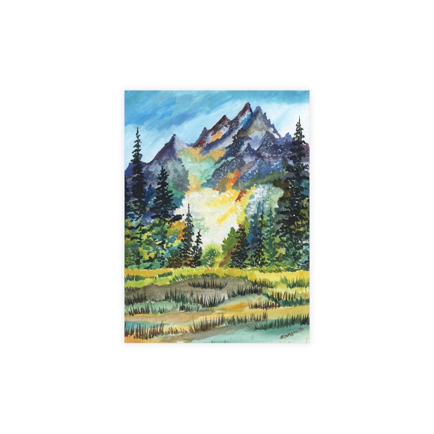 The American Rockies Watercolor Postcard