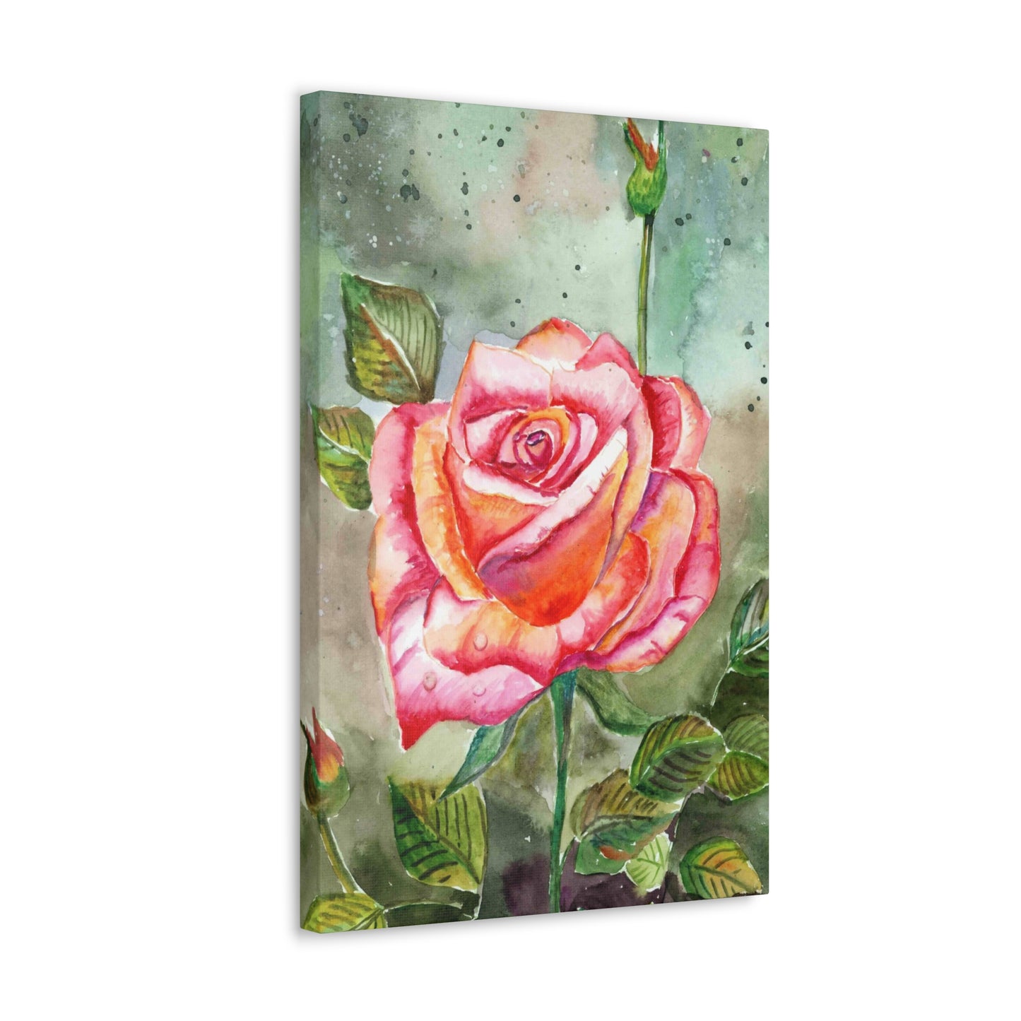 Watercolor Rose Canvas Gallery Wraps