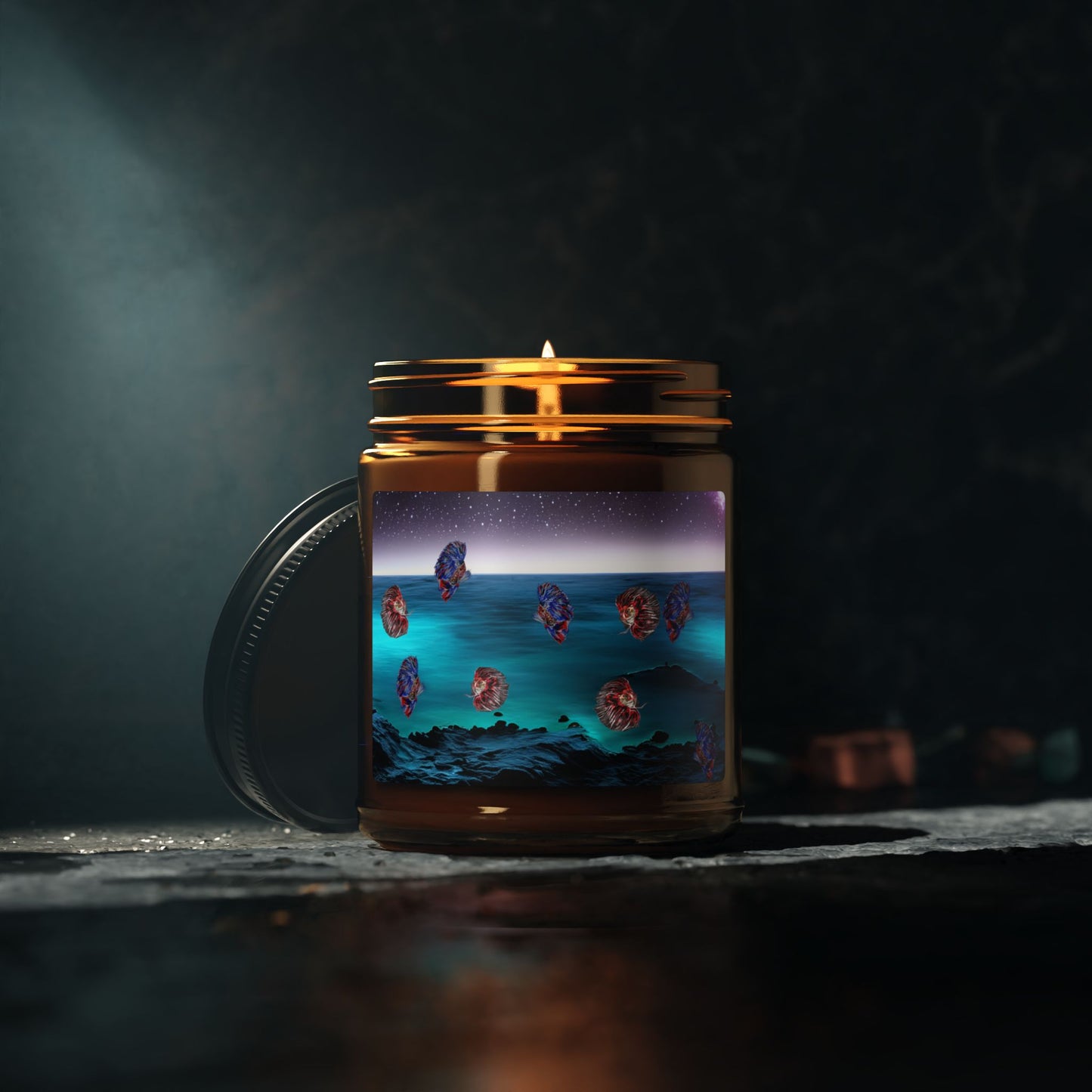 Galactic Ocean Soy Candle in Amber Jar