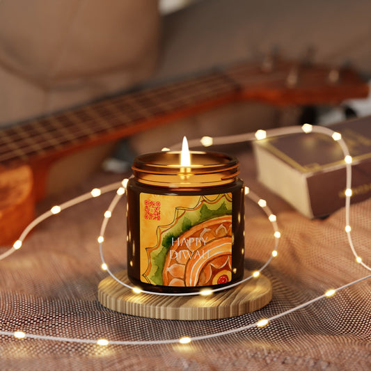 Diwali Magic Soy Candle in Amber Jar