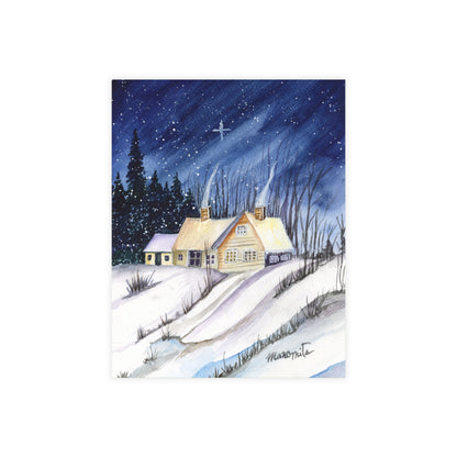 Warm Winter Watercolor Postcard