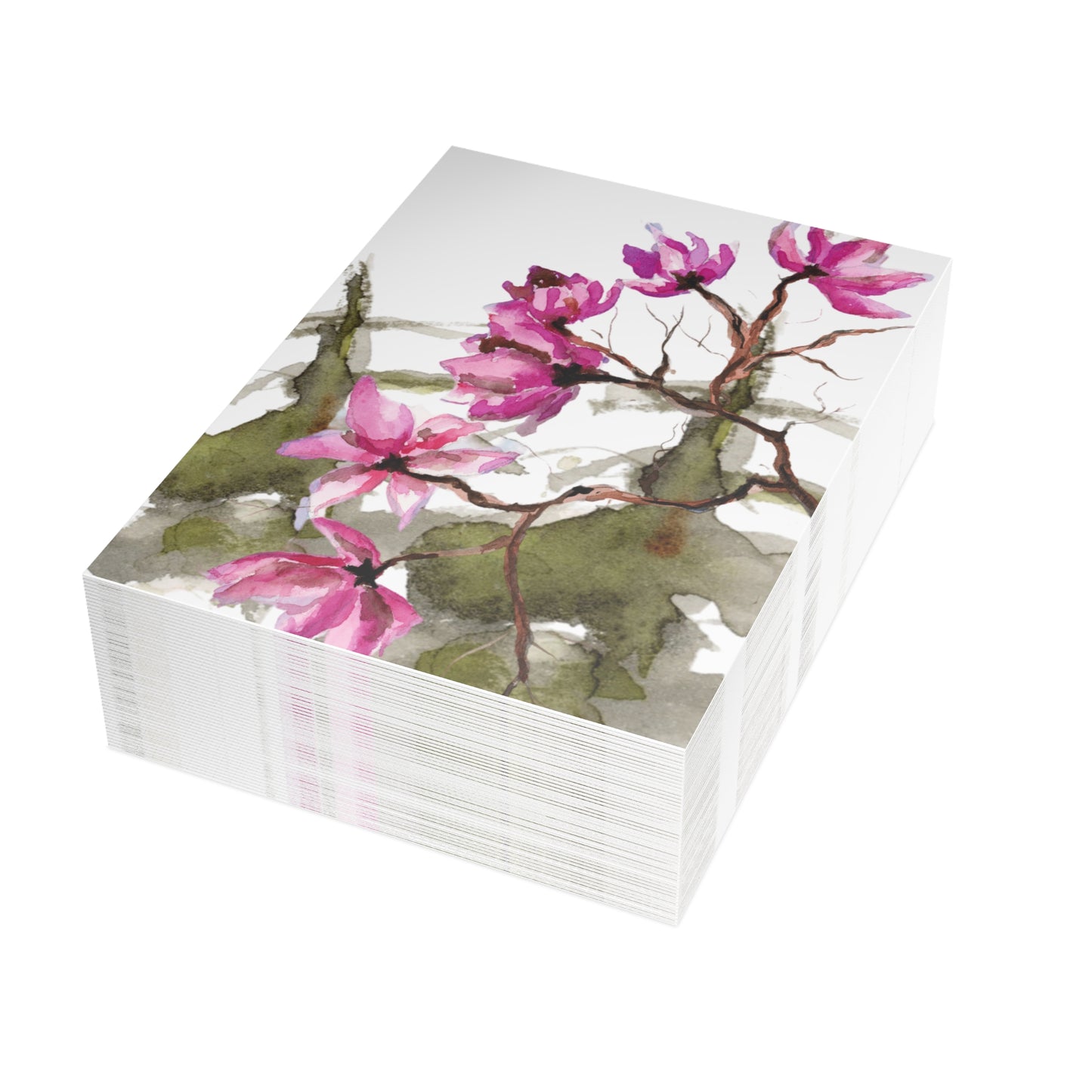 Christmas Blossom Watercolor Postcard