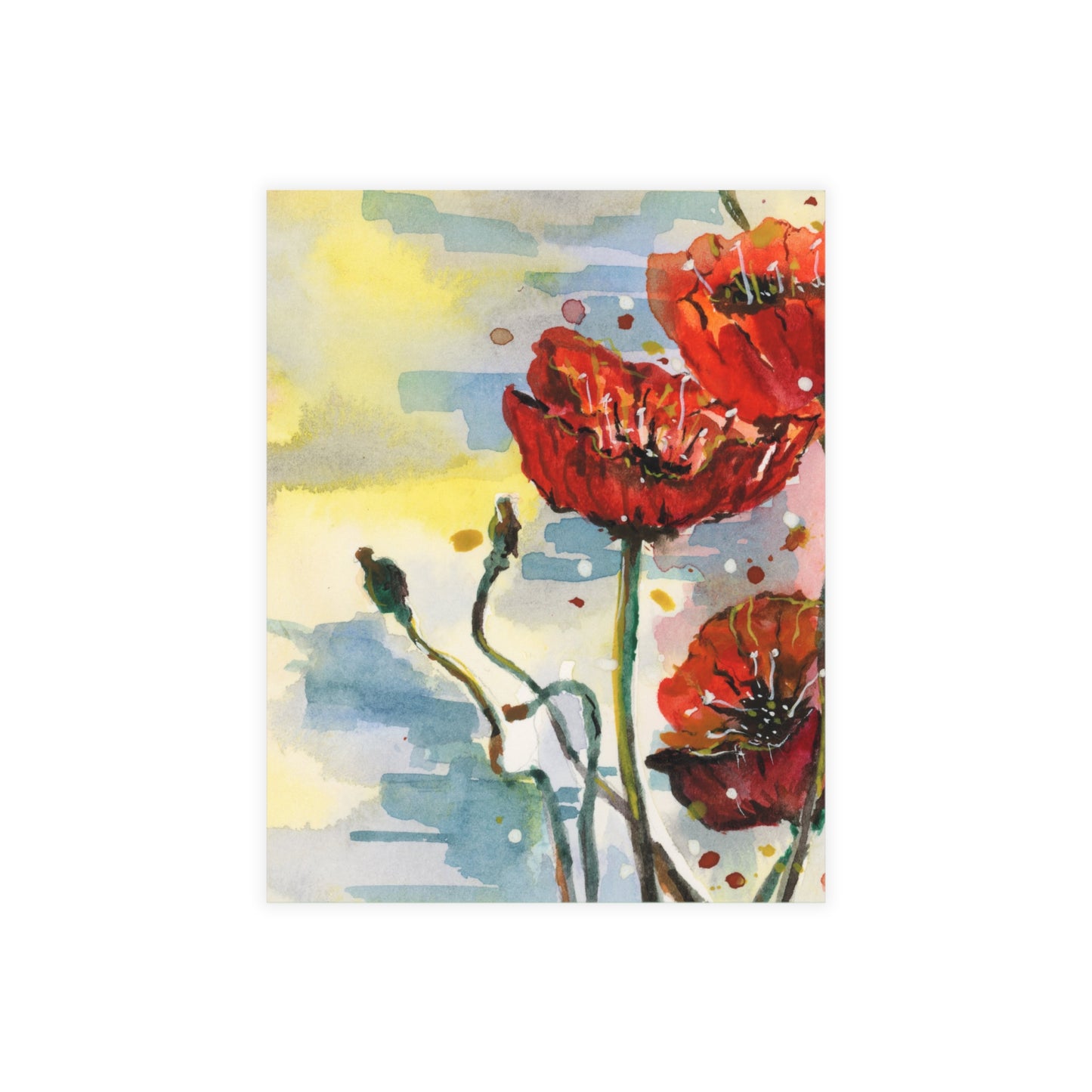 Poppy Love Watercolor Postcard