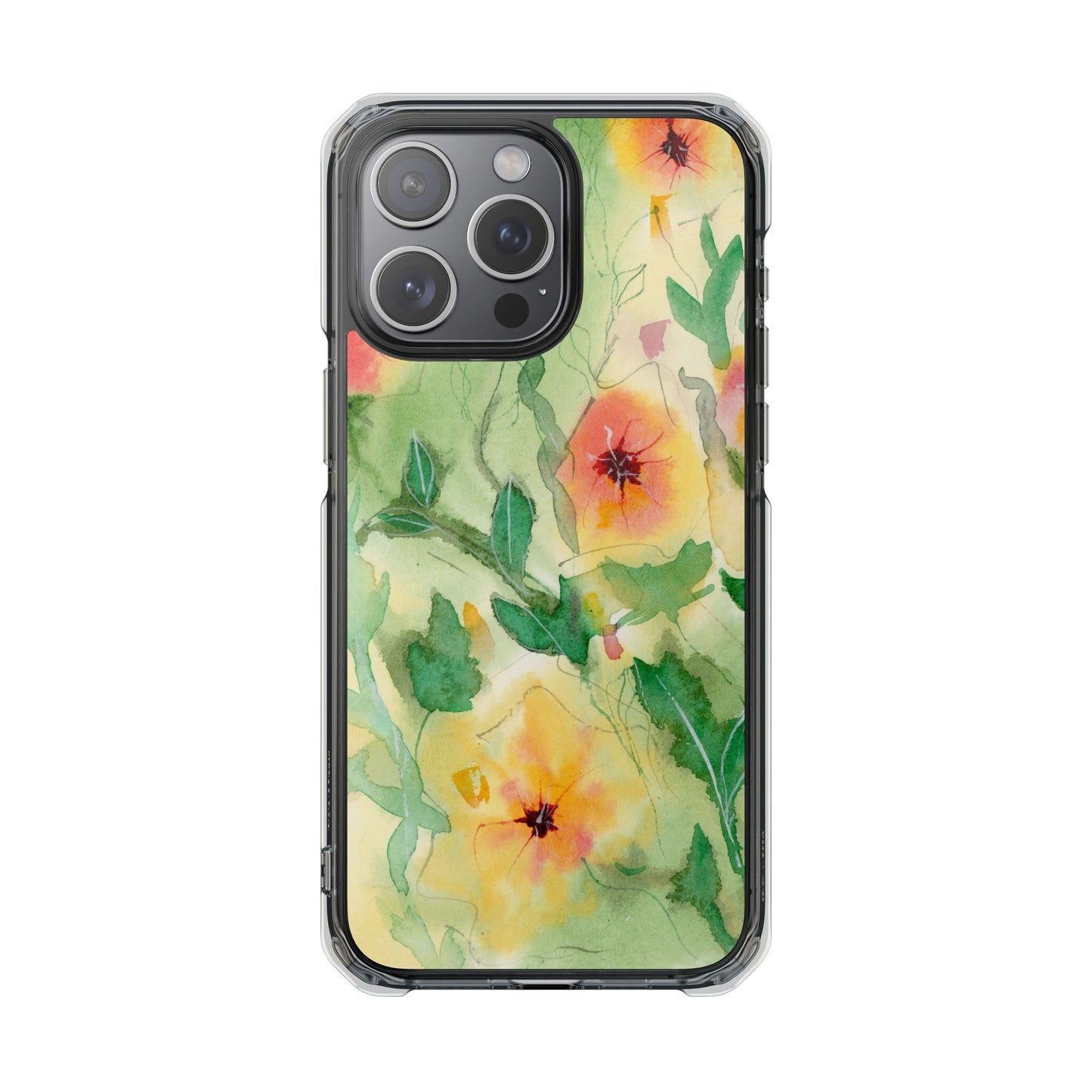 MagSafe® Sunset Flowers Clear Impact Cases (iPhone 16 & others)