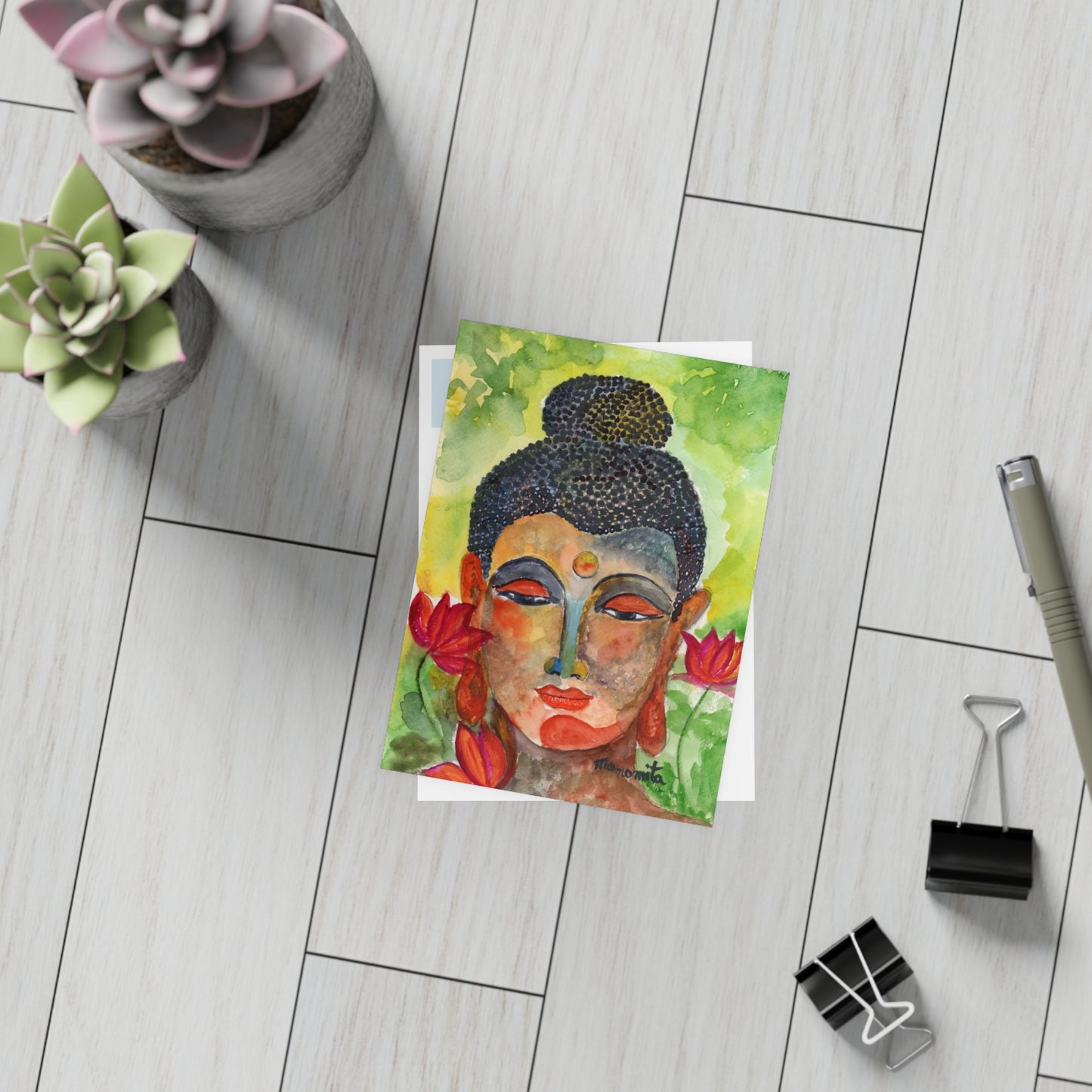 Enlightened Essence Watercolor Print Postcard