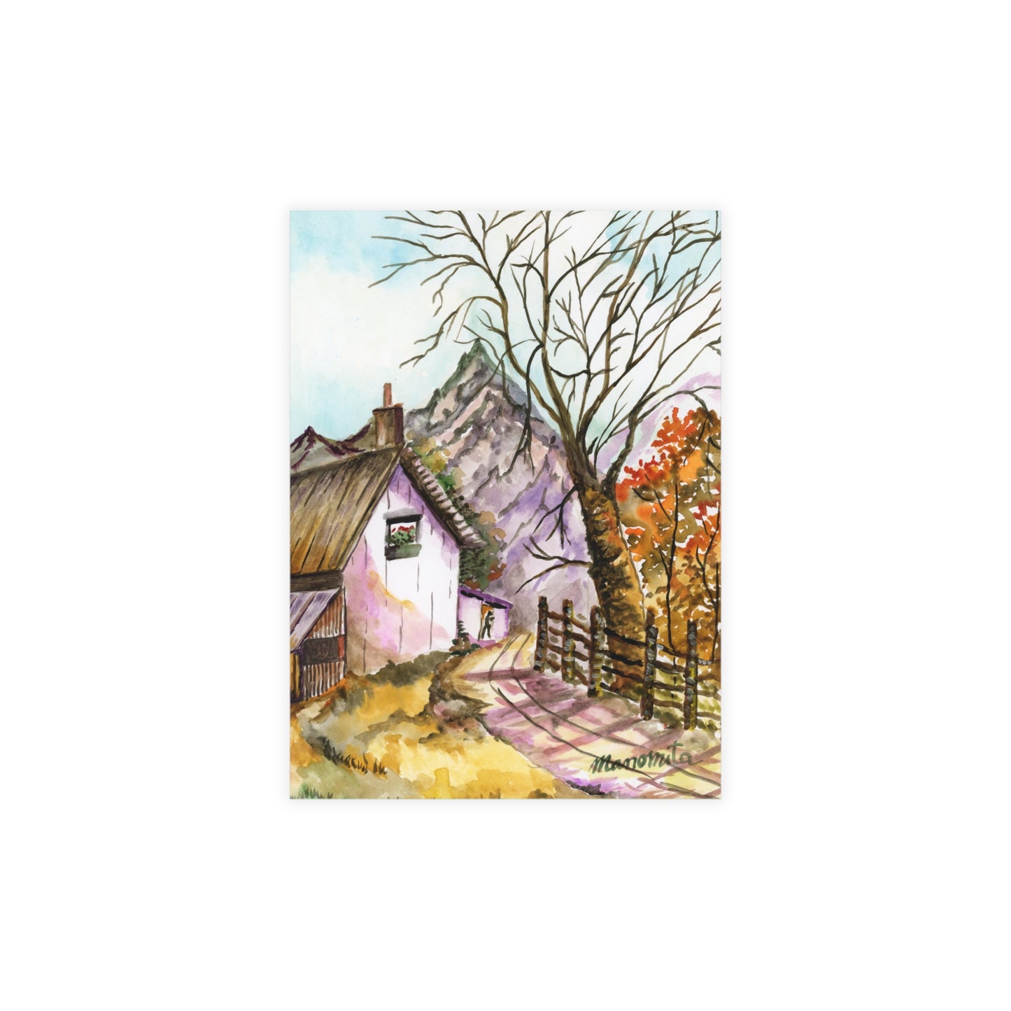 Leaf Peepin' Watercolor Print Postcard