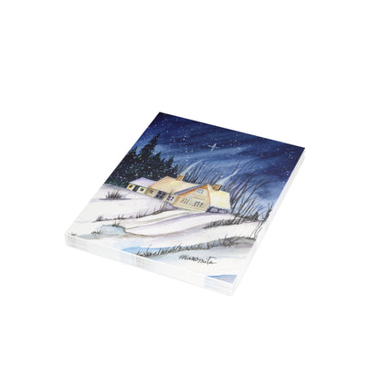 Warm Winter Watercolor Postcard