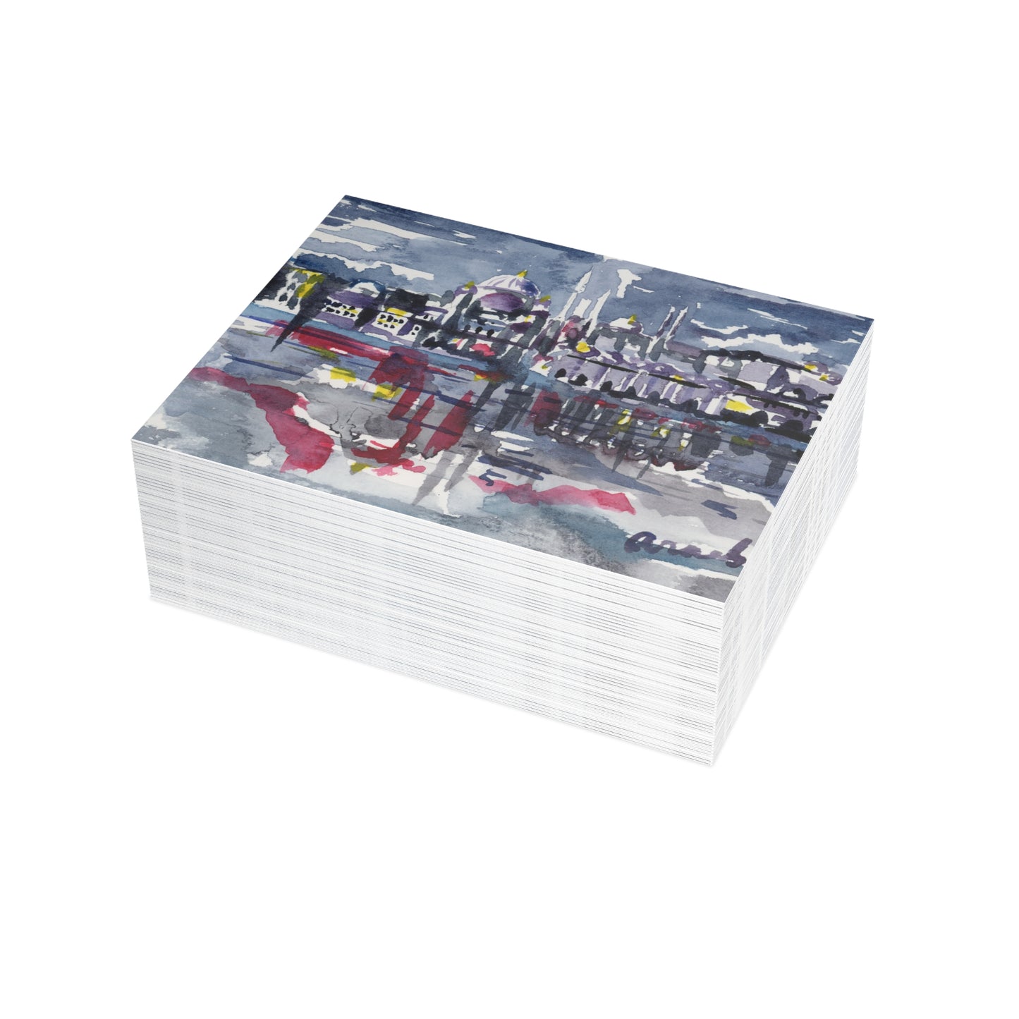 A Night in Istanbul Watercolor Postcards