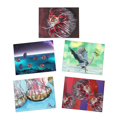 It's Very Fishy "Assorted Animals" Greeting Cards - 5-Design Set