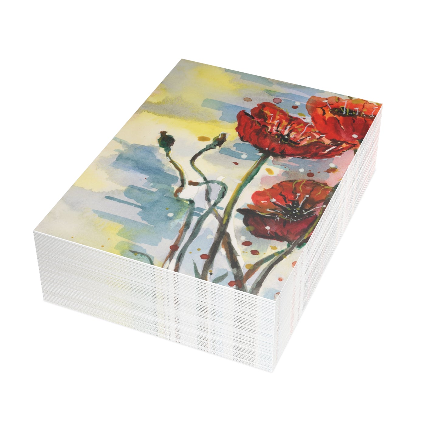 Poppy Love Watercolor Postcard