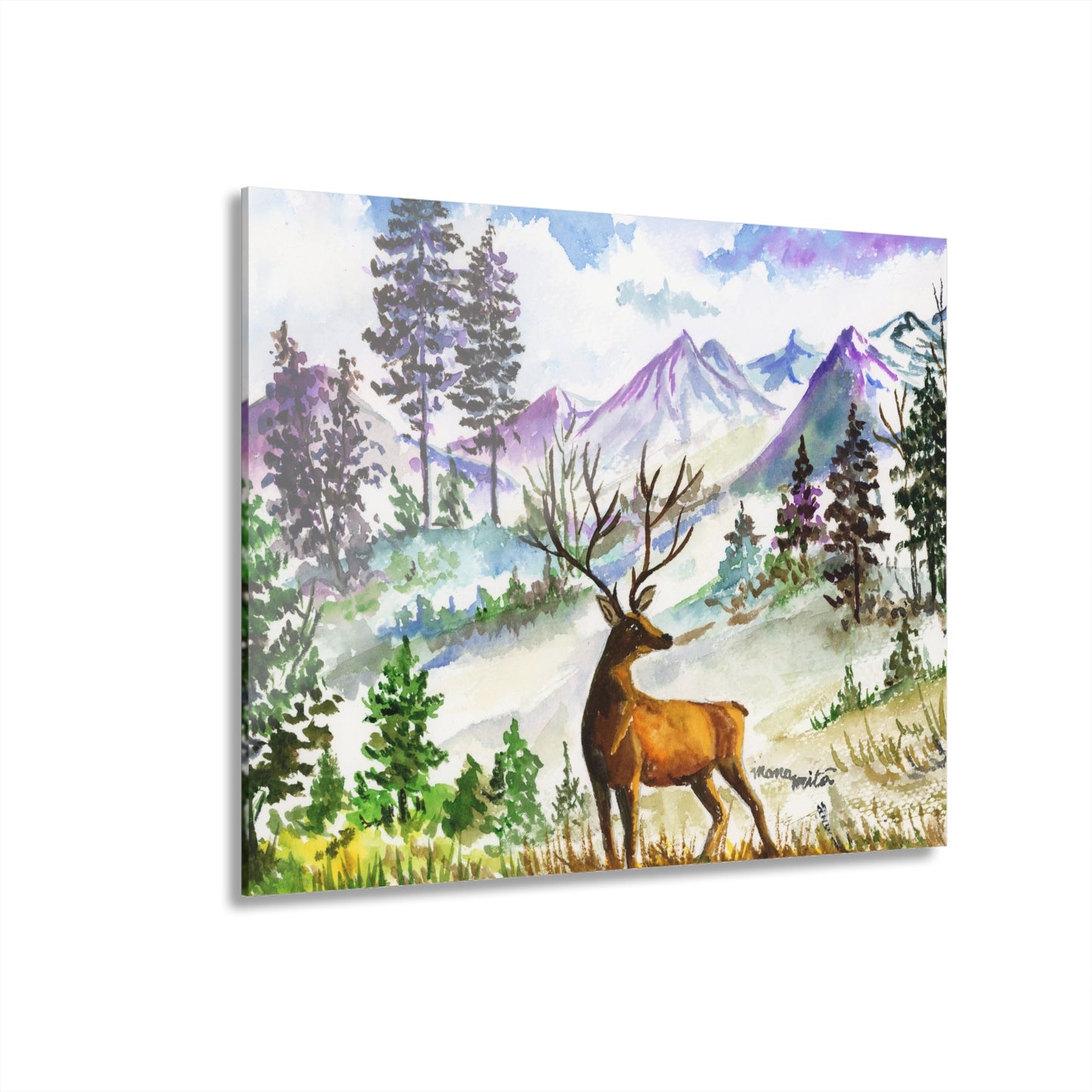 Winter Stag Acrylic Wall Print