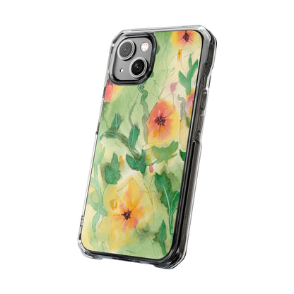 MagSafe® Sunset Flowers Clear Impact Cases (iPhone 16 & others)