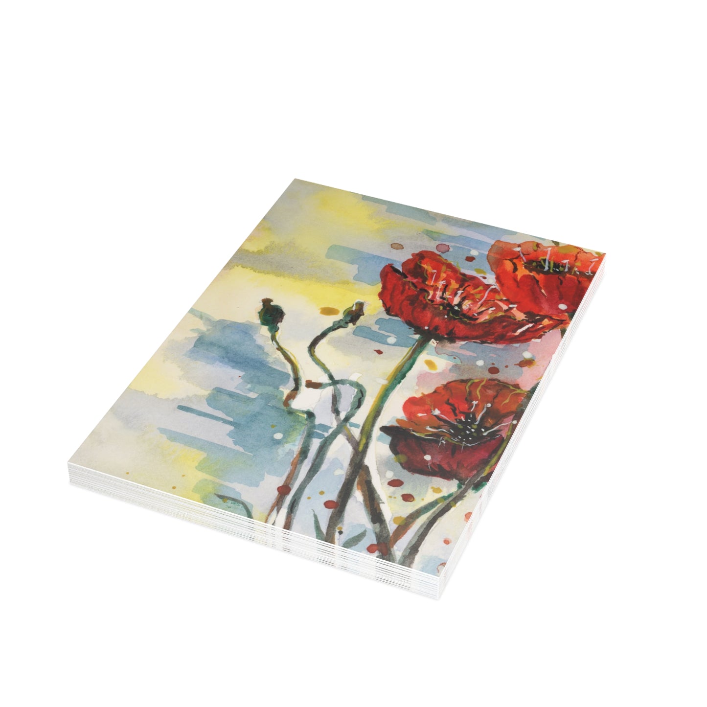 Poppy Love Watercolor Postcard