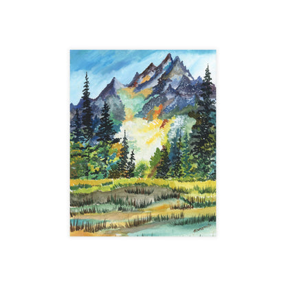 The American Rockies Watercolor Postcard