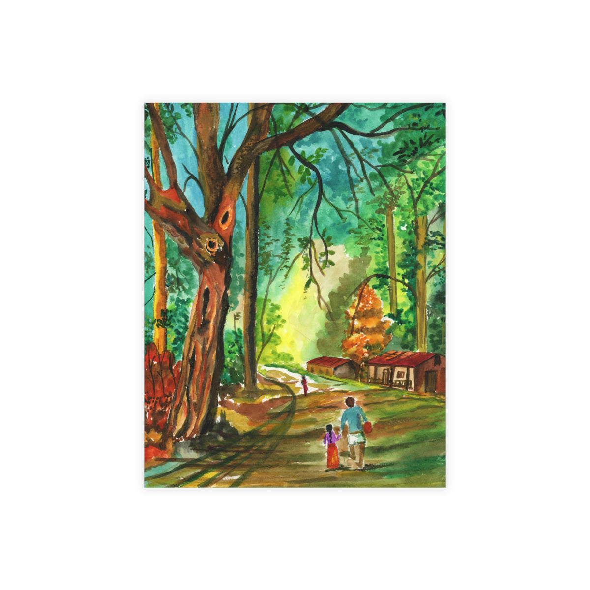 Memories of Malgudi Watercolor Print Postcard