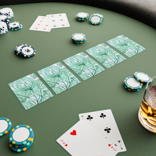 Green Foliage Poker Cards