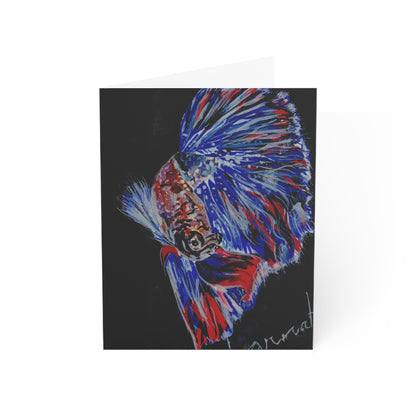 Red White & Blue Beta Fish All Occasion Greeting Cards