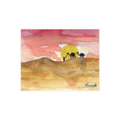 Saharan Sunset Watercolor Print Postcard