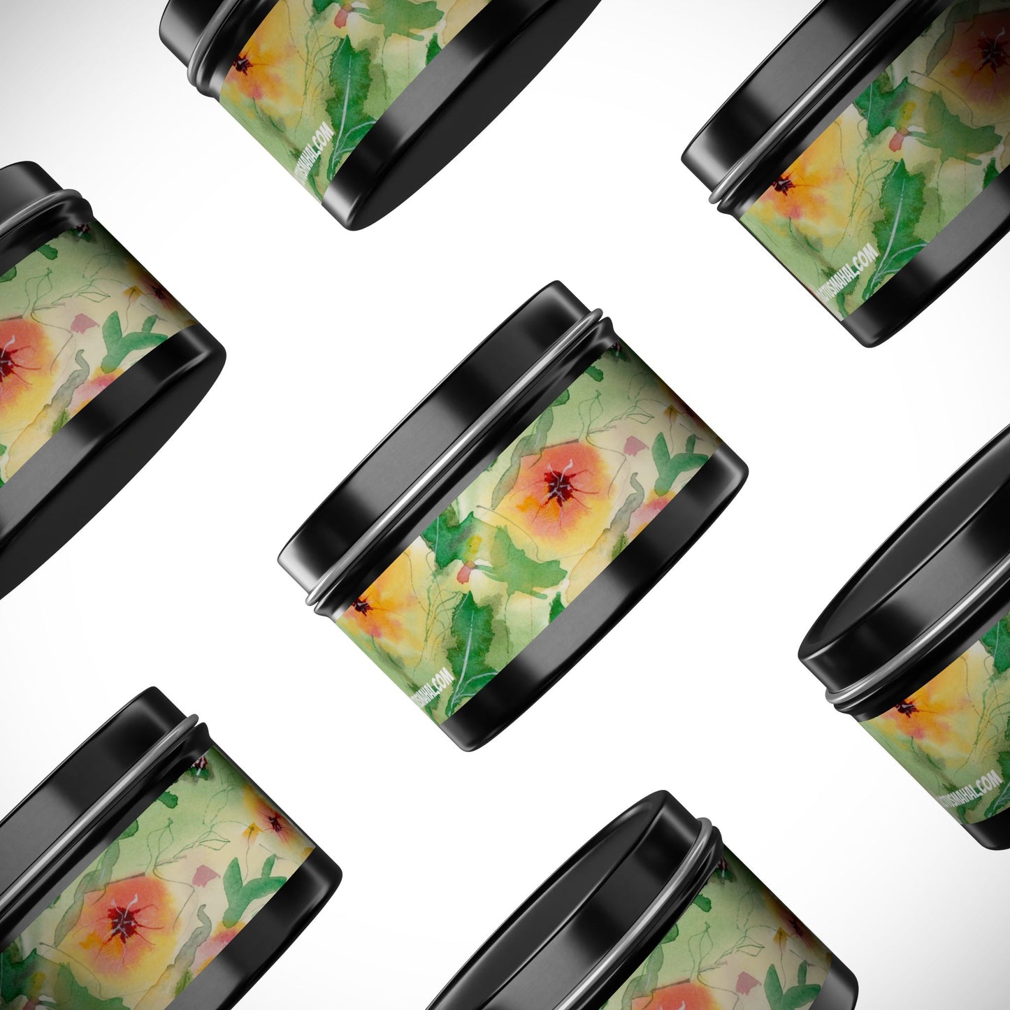 Sunset Flowers Watercolor Art Candles