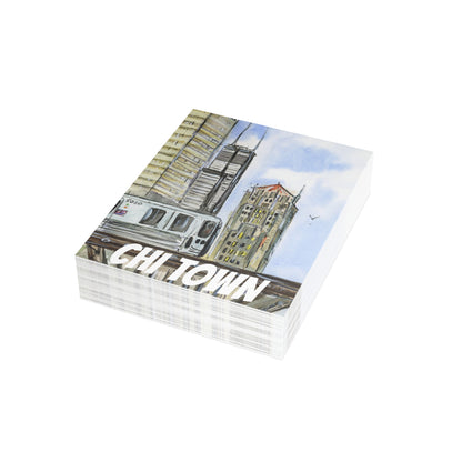 Chi Town Charm Watercolor Print Postcard