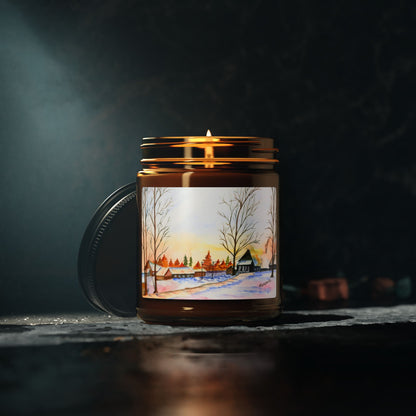 Winter Night Soy Candle in Amber Jar