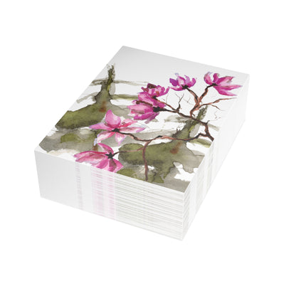 Christmas Blossom Watercolor Postcard