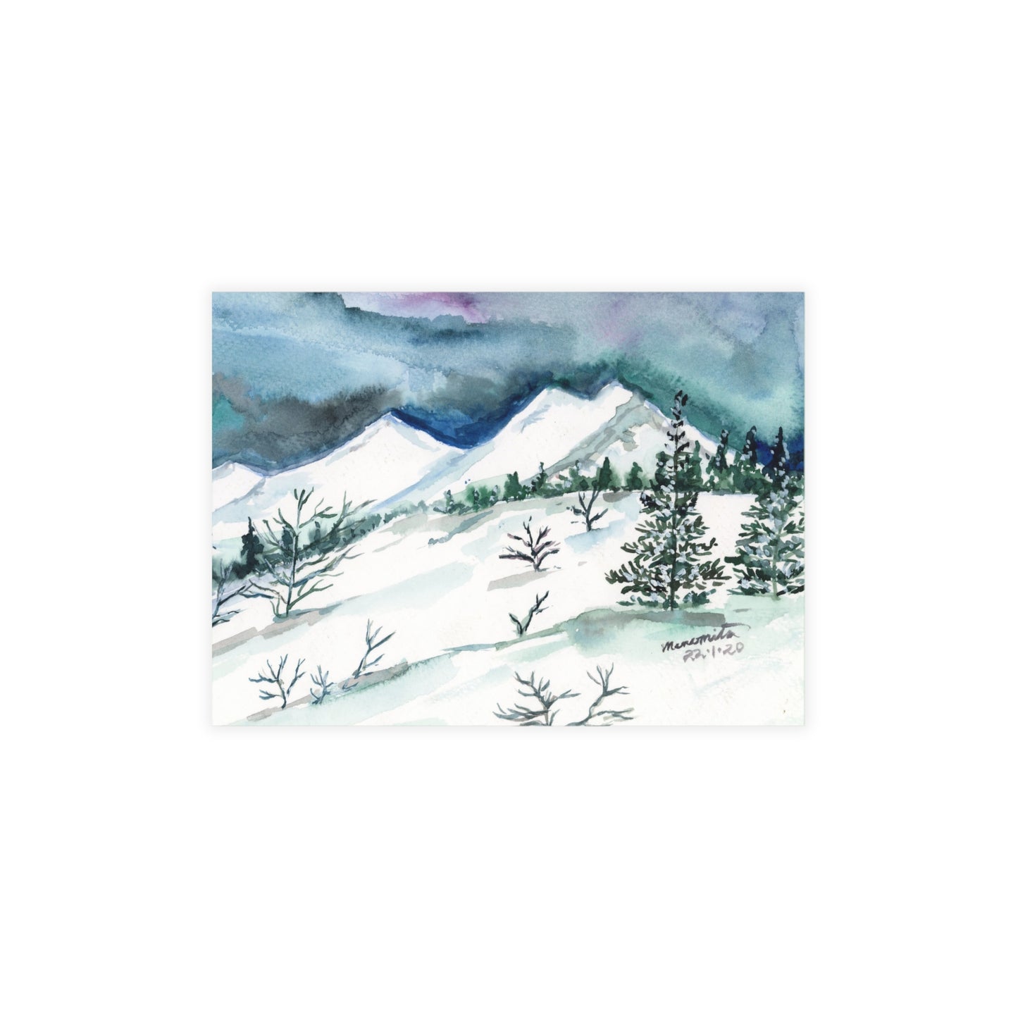 Californian Rockies Watercolor Print Postcard