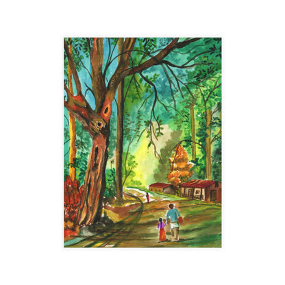 Memories of Malgudi Watercolor Print Postcard