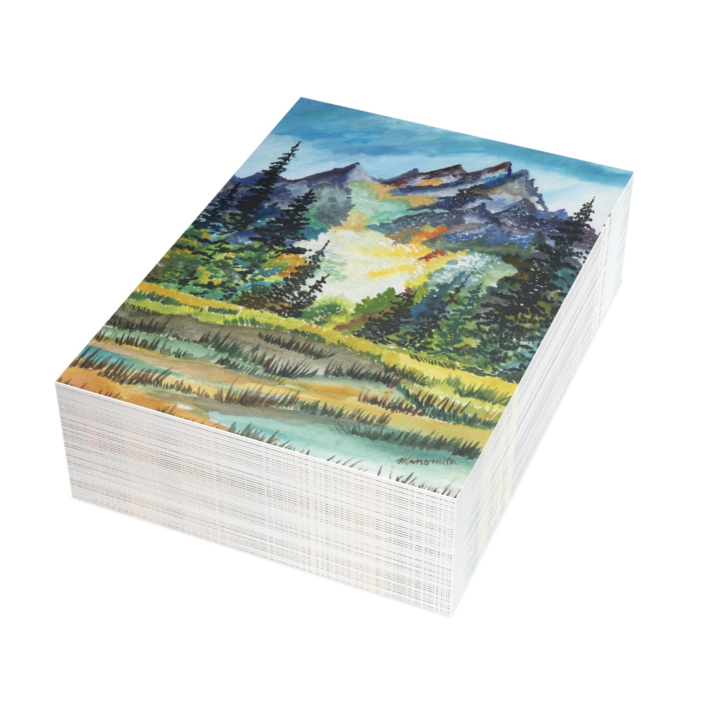 The American Rockies Watercolor Postcard