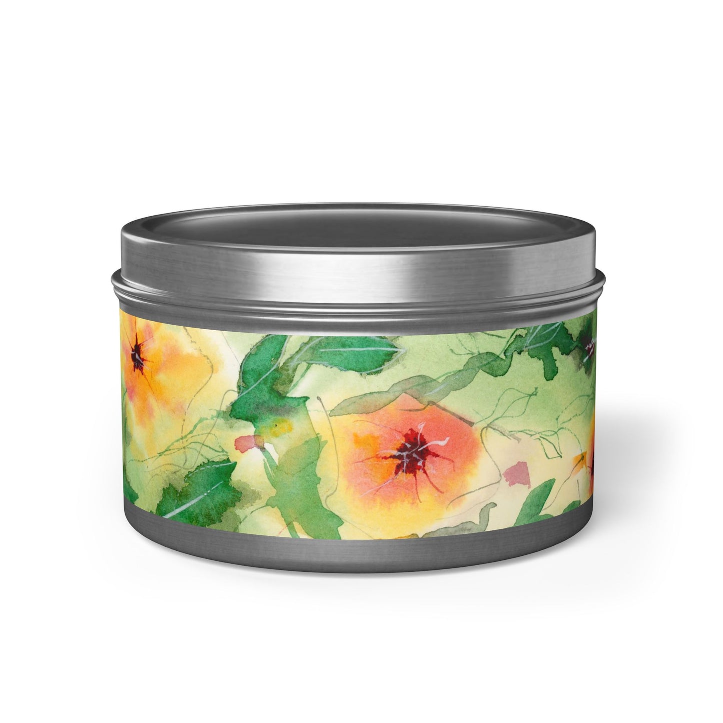 Sunset Flowers Watercolor Art Candles