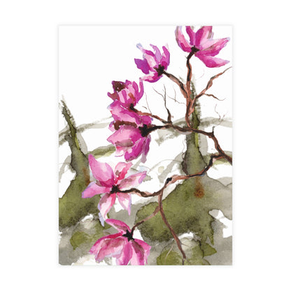 Christmas Blossom Watercolor Postcard