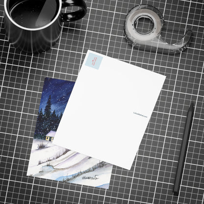 Warm Winter Watercolor Postcard