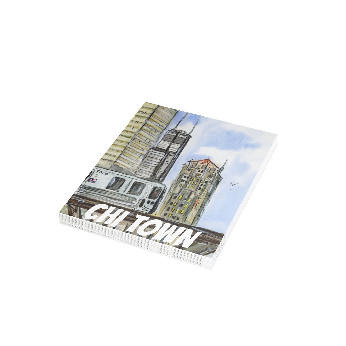 Chi Town Charm Watercolor Print Postcard