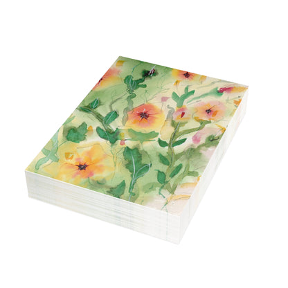 Sunset Flowers Holiday Watercolor Print Postcard