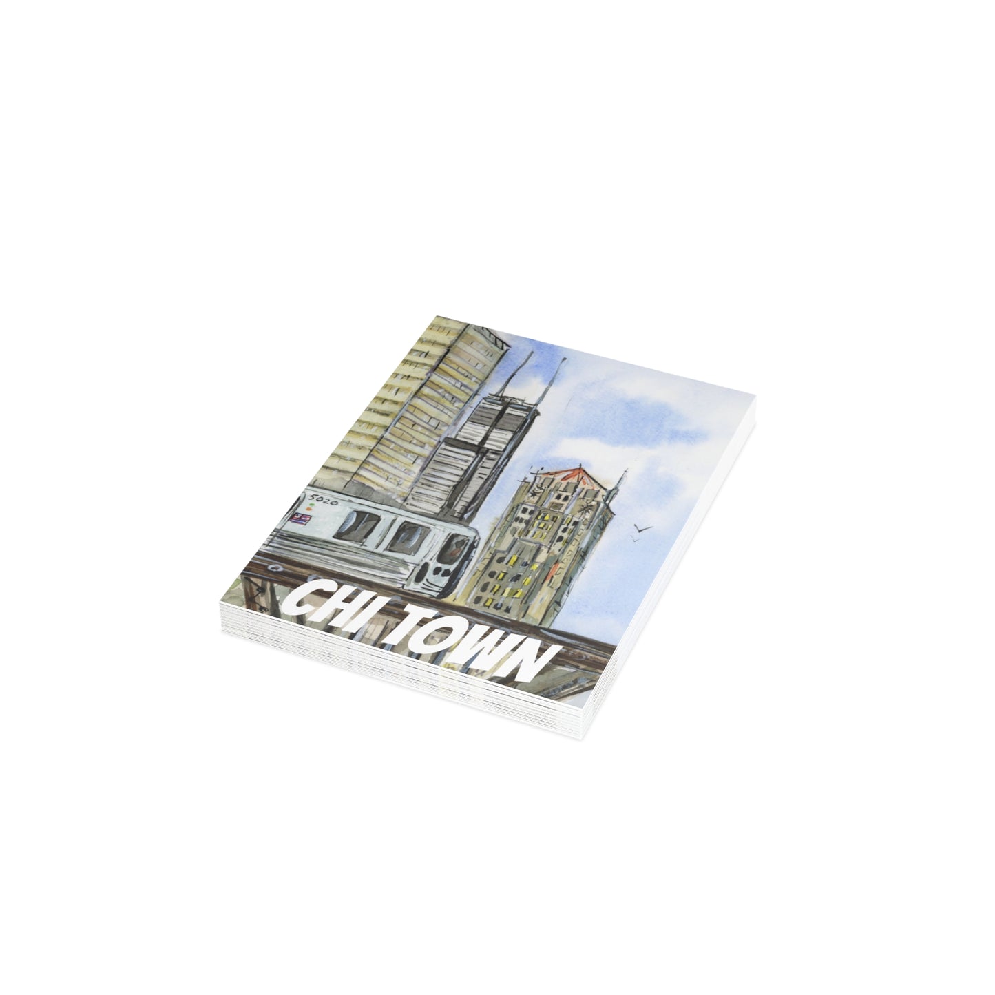 Chi Town Charm Watercolor Print Postcard